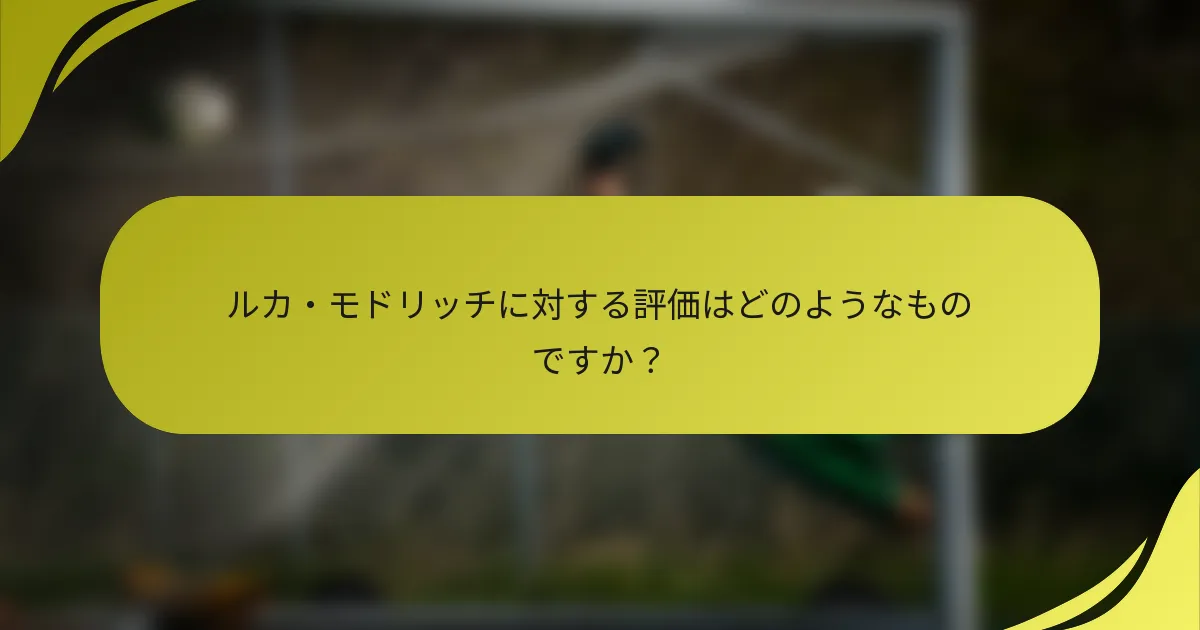 ルカ・モドリッチに対する評価はどのようなものですか？